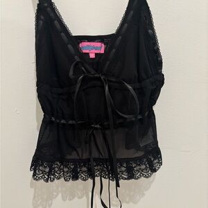 Edikted Black Lace Trim Top
